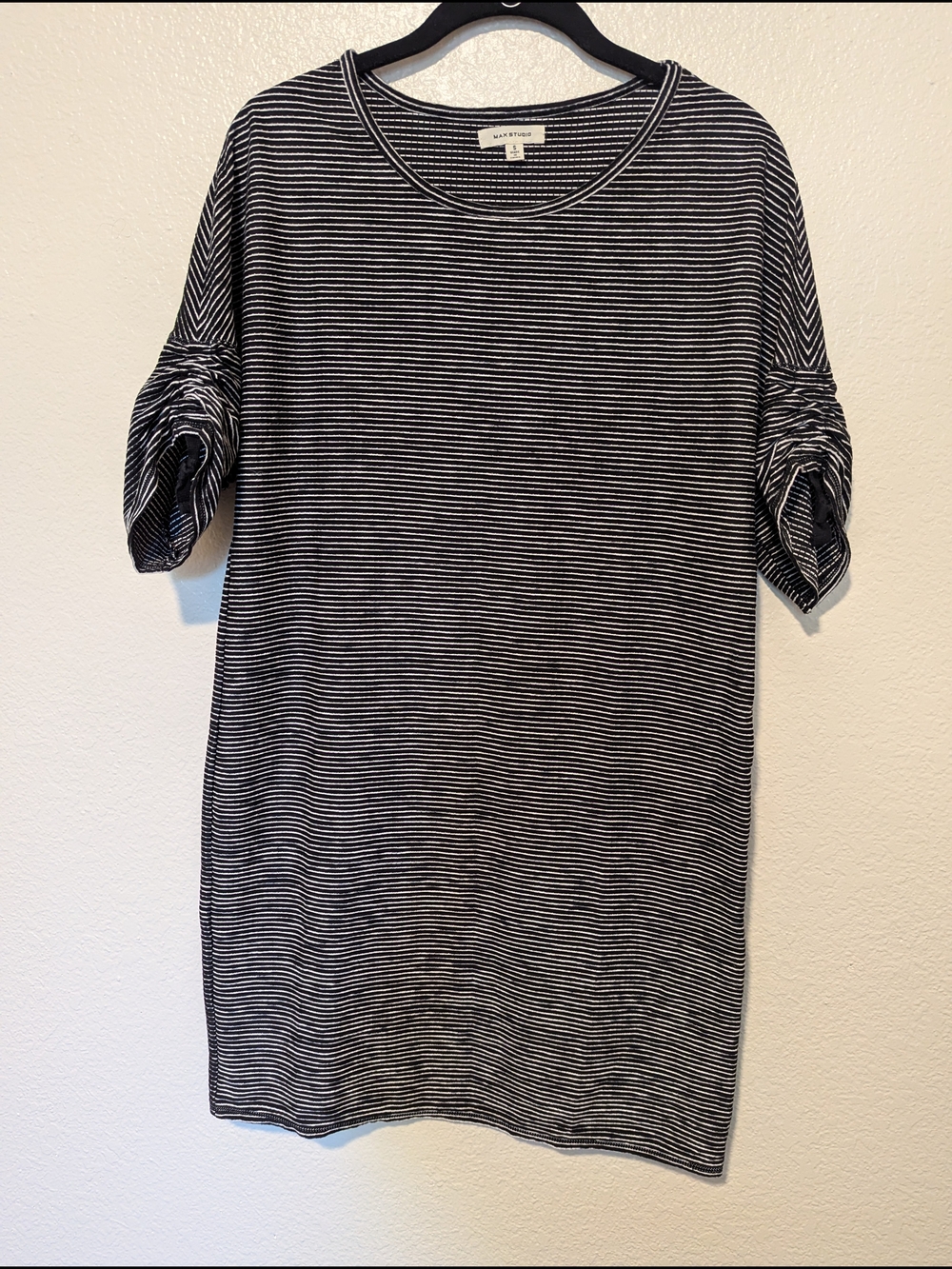 Max Studio Black and White Striped Mini Dress